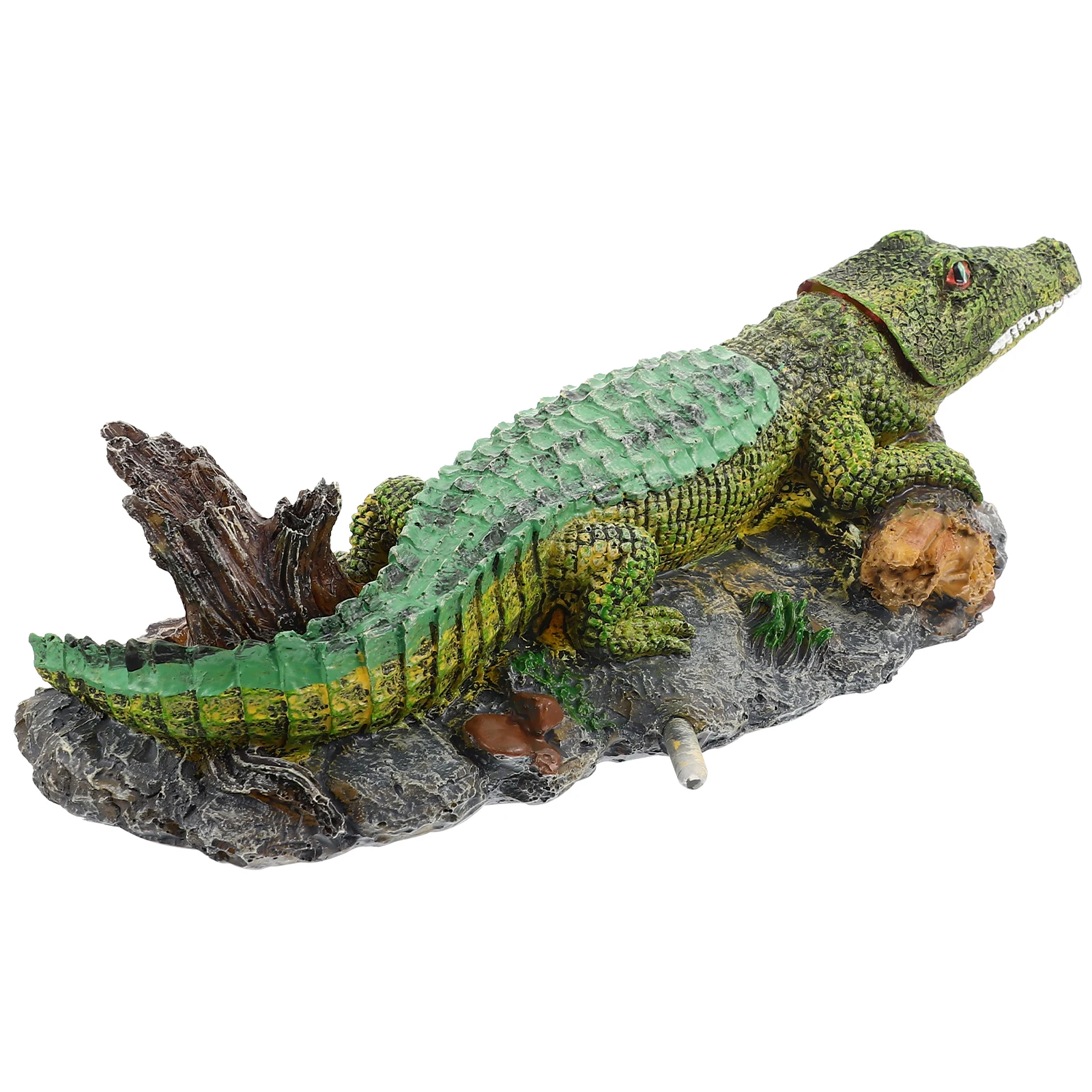 

Pneumatic Crocodile Decoration Realistic Resin Craft Durable Fish Tank Accessories Aquarium Ornaments Lifelike Underwater Decor