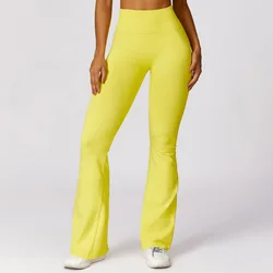 Leggings évasés pour femmes, pantalons de yoga sans couture, taille haute, jambes larges, collants d'entraînement de fitness, sports de gym, fjCasual, vêtements amincissants