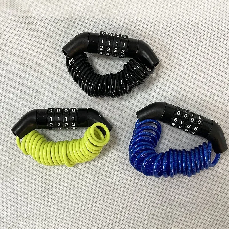 Bicycle Lock 4 Digit Combination Code Steel Cable Security Password Cycling Bike Bike Helmet Lock Portable Cable Backpack Lock