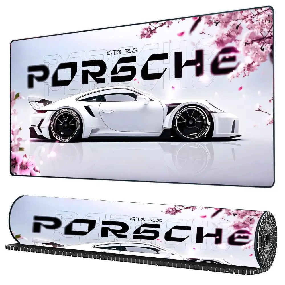 

Белый спортивный автомобильный коврик для мыши XXL, большой игровой художественный коврик для мыши, нескользящий коврик для компьютера, ноутбука, планшета, офисные аксессуары, мини-ПК, игровой коврик