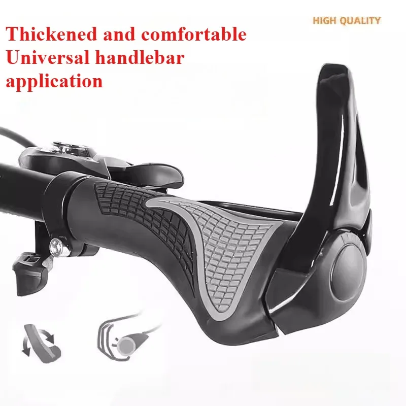 1 Pair Bicycle Handlebar Grip Ergonomic Anti Skid Lock on Handle Cover Aluminum Alloy Rubber Grips MTB Bike Accessories