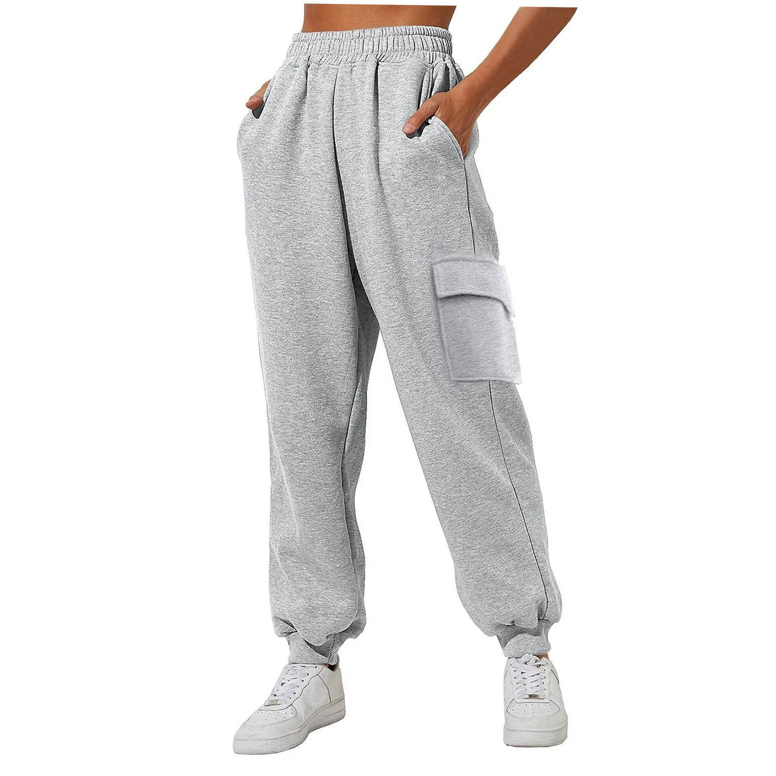 

Women's Autumn Winter Sweatpants Thin High Waisted Loose Comfortable Jogging Pants Pockets Casual Straight Leg Outdoor Trousers