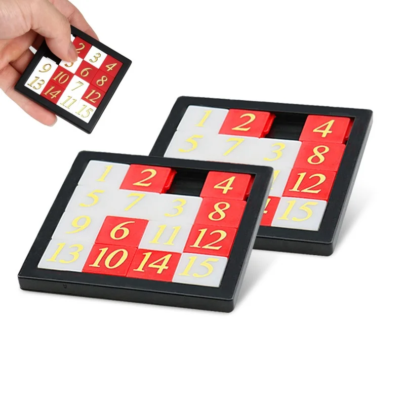 

5pcs Sliding Numbers Puzzle Huarong Road Brain Teaser IQ Test Educación Montessori Creative Learning Educational Toys For Kids