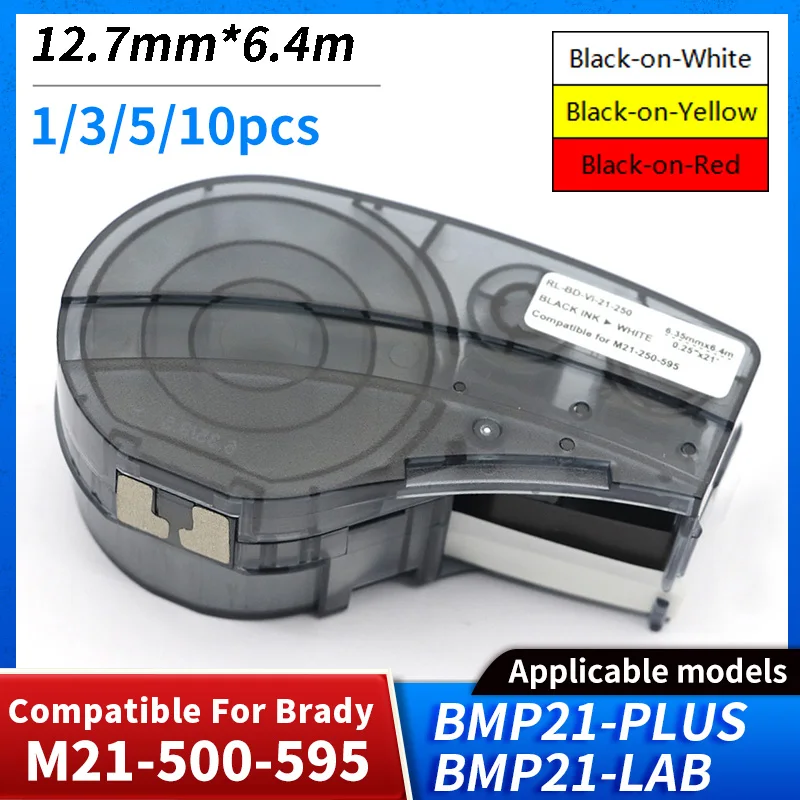 Multicolor M21-500-595 Vinyl Label Tape Compatible for Brady BMP21-PLUS Handheld Label Printer labeling machine