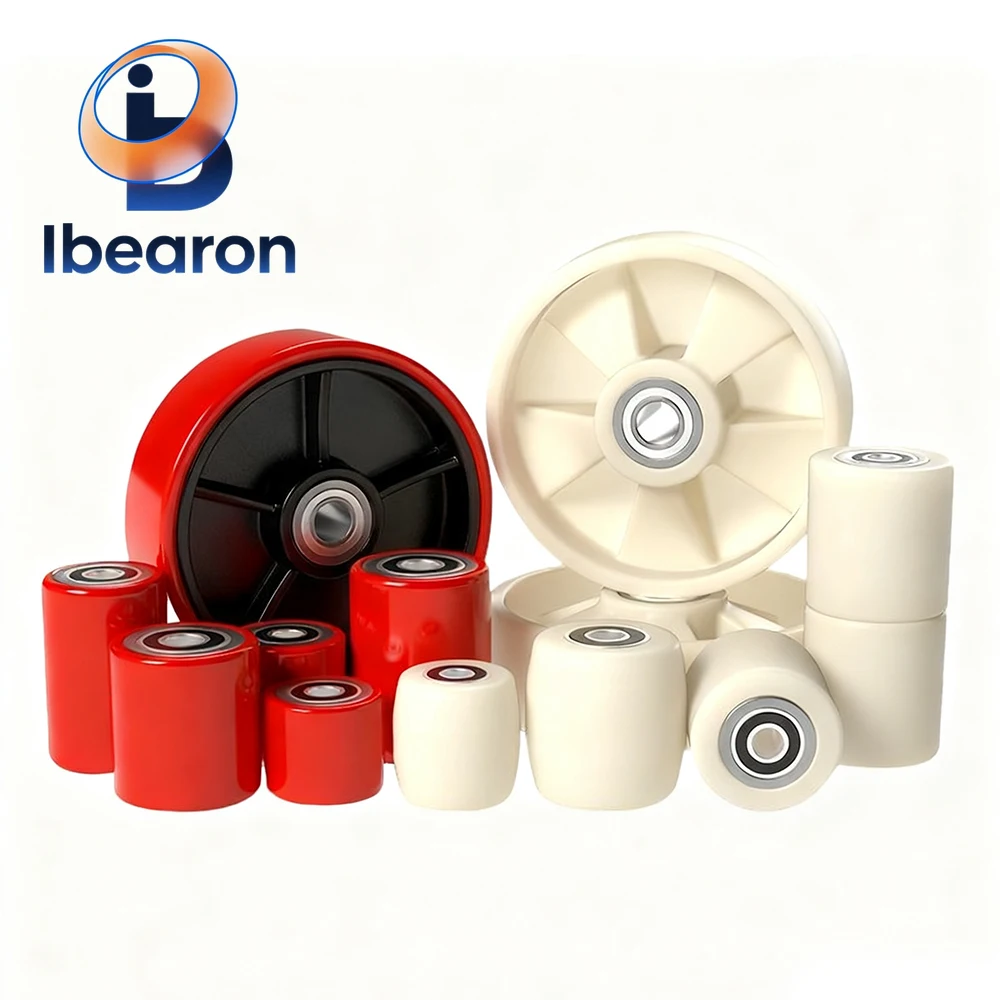 

2PCS Heavy-Duty PU Iron Core Forklift Casters with Bearings 80x70mm - High Wear-Resistant, Quiet, for Warehouse Forklift