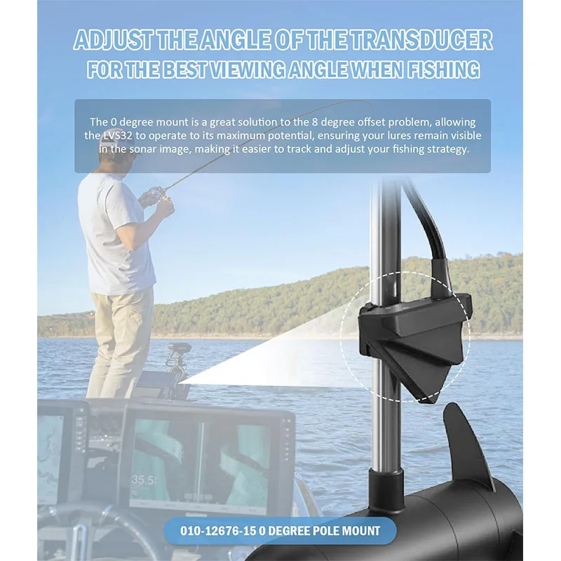 Picture 6: 010-12676-15 0 Degree Pole Mount for Garmin LiveScope Ice Fishing Bundles, LVS32 Transducer, and Panoptix LiveScope System