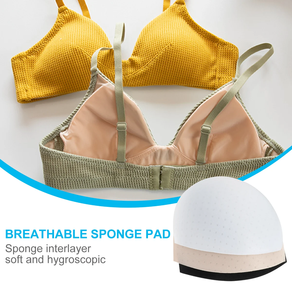 

6 Pairs Breast Pad Inserts Round Bra Pads for Women Triangle Sports Swimwear Gowns Dresses Reusable Lightweight Comfortable