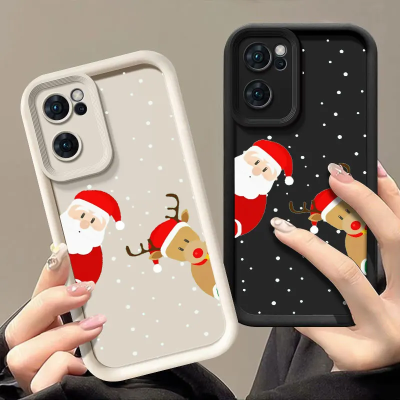 Christmas Fashine Phone Case For OPPO FIND X5 RENO 6 7 7Z 8 8T 10 11 12 12F PRO PLUS 5G Shockproof Soft Cover Coque Shell