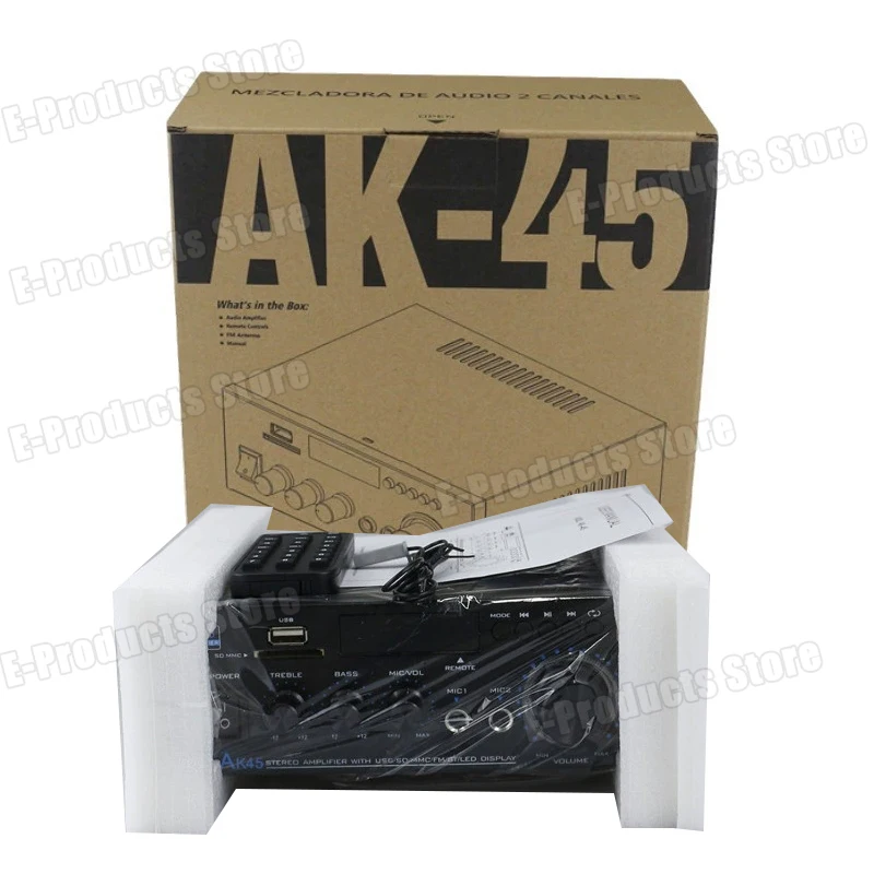 AK35/AK45/AK55 900W Home Power Amplifiers 2 Channel Bluetooth Sound Amplifier FM USB Remote Control Mini HIFI Digital Amplifiers