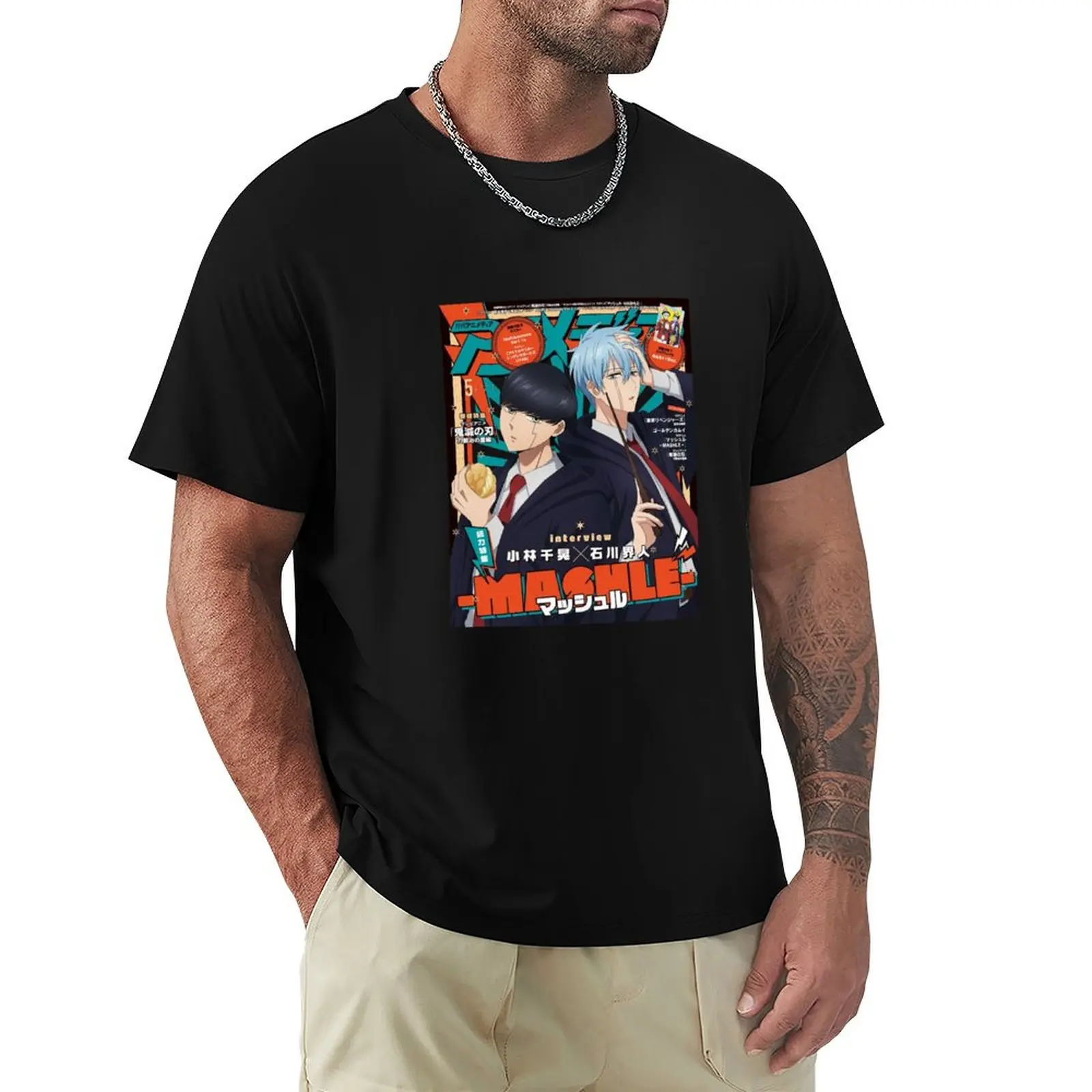 Mash Mashle Manga Series magic and muscles T-Shirt Relaxed Casual Short Sleeve Tee