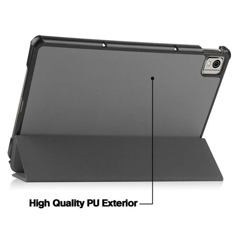 Tri-Folding Couro Stand Tablet Case, 10.4 ", Auto Sleep, Wake, à prova de choque, resistente ao desgaste, Nokia T21, T20