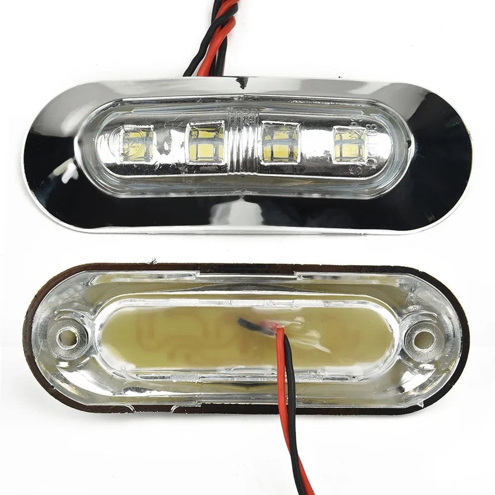 4szt Marine Boat LED Courtesy Lights Cabin Deck Walkway Stair Light White For All 12V-24V Boats Car Signal Lamp