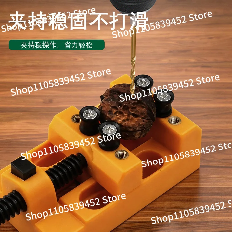 For Quick Eight-hole Pliers, Fixed Fixture, Small Vice Table Pliers, Mini Small Clip Bed Wenwan Bodhi Walnut Carving