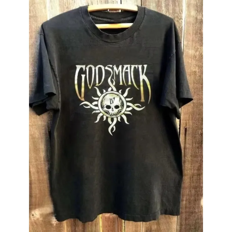 Camiseta unisex de gran tamaño, camiseta Harajuku Godsmack Retro IV Tour