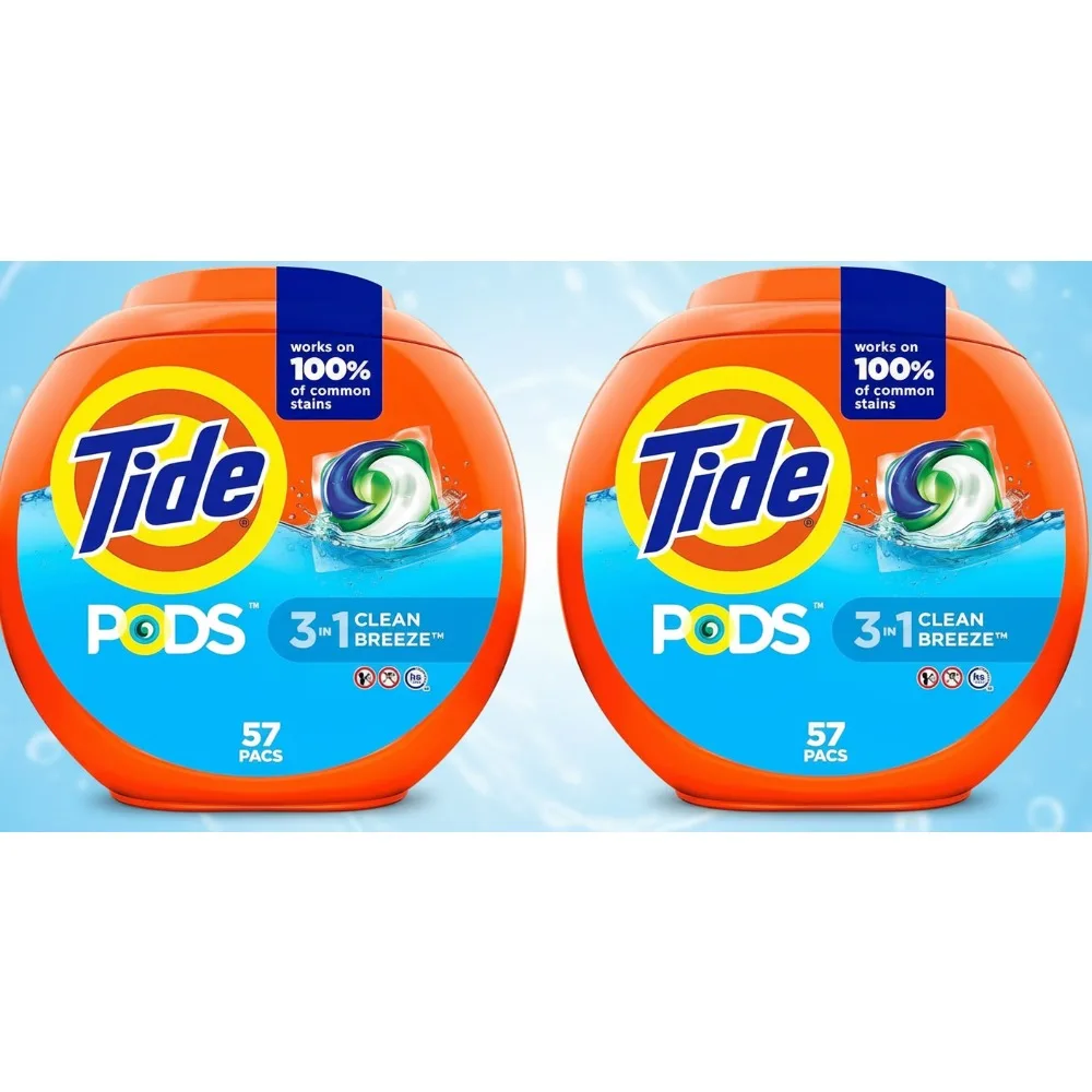 

Fresh Scent Laundry Detergent Pods, 3-in-1 Powerful Clean Capsules for Family & Travel, 114 Pacs