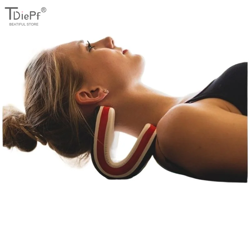 Design Neck Support Pillow Shoulder Relaxer Cervical Neck Traction Pillow For Portable Cervical Spine Stretching Neck Orthoses