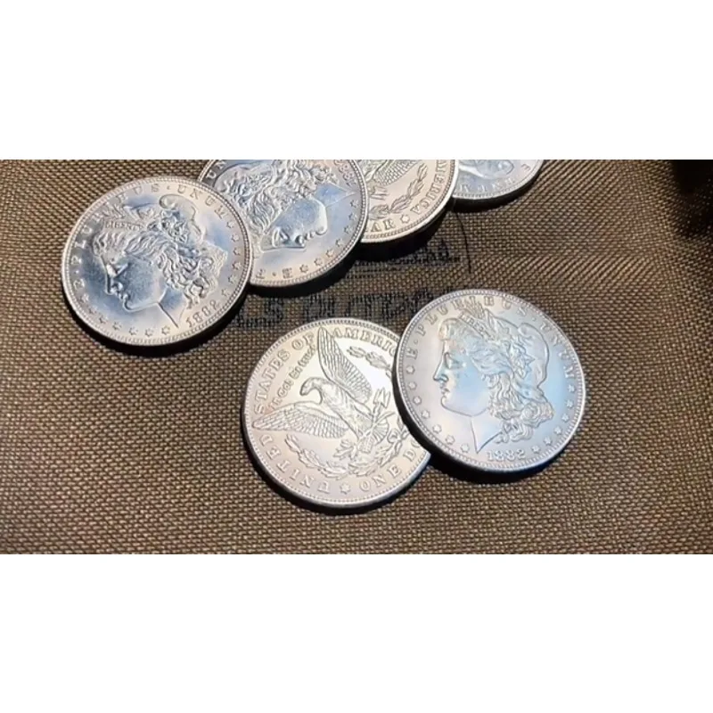 

Cupronickel Morgan Dollar Shell and Coin Set (5 монет +1 Head Shell +1 Tail Shell) от Oliver Magic Tricks Крупным планом Волшебный трюк