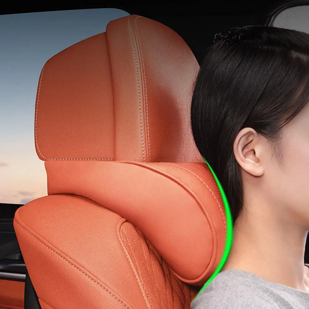 Universelles Auto-Kopfstützenkissen, atmungsaktives Leder-Nackenstützkissen für Fahrten, Reisen und Entspannung, Autozubehör – Detail 21