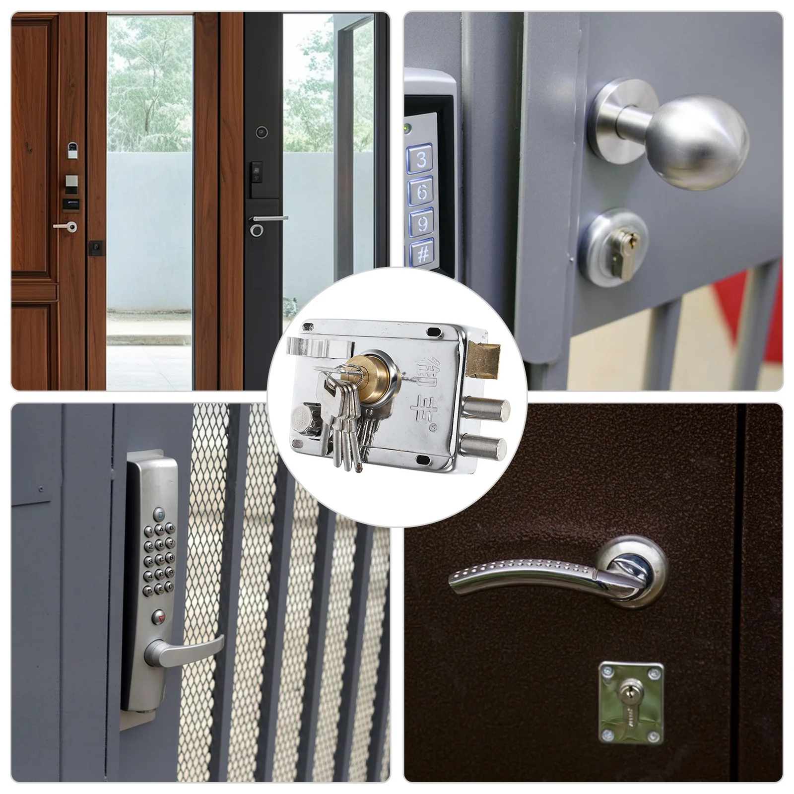 

Stainless Steel Door Lock Exterior Security for Bedroom Dormitory Home Front Door Replacement Deadbolt Rim Lock Hardware