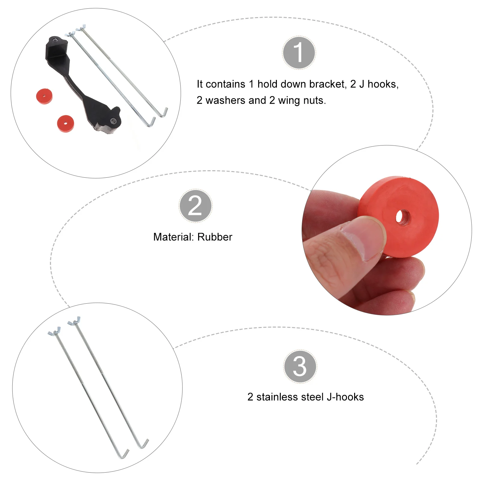 Staffa di fissaggio per clip di fissaggio Kit per auto per bambini Scarico in gomma Supporto universale