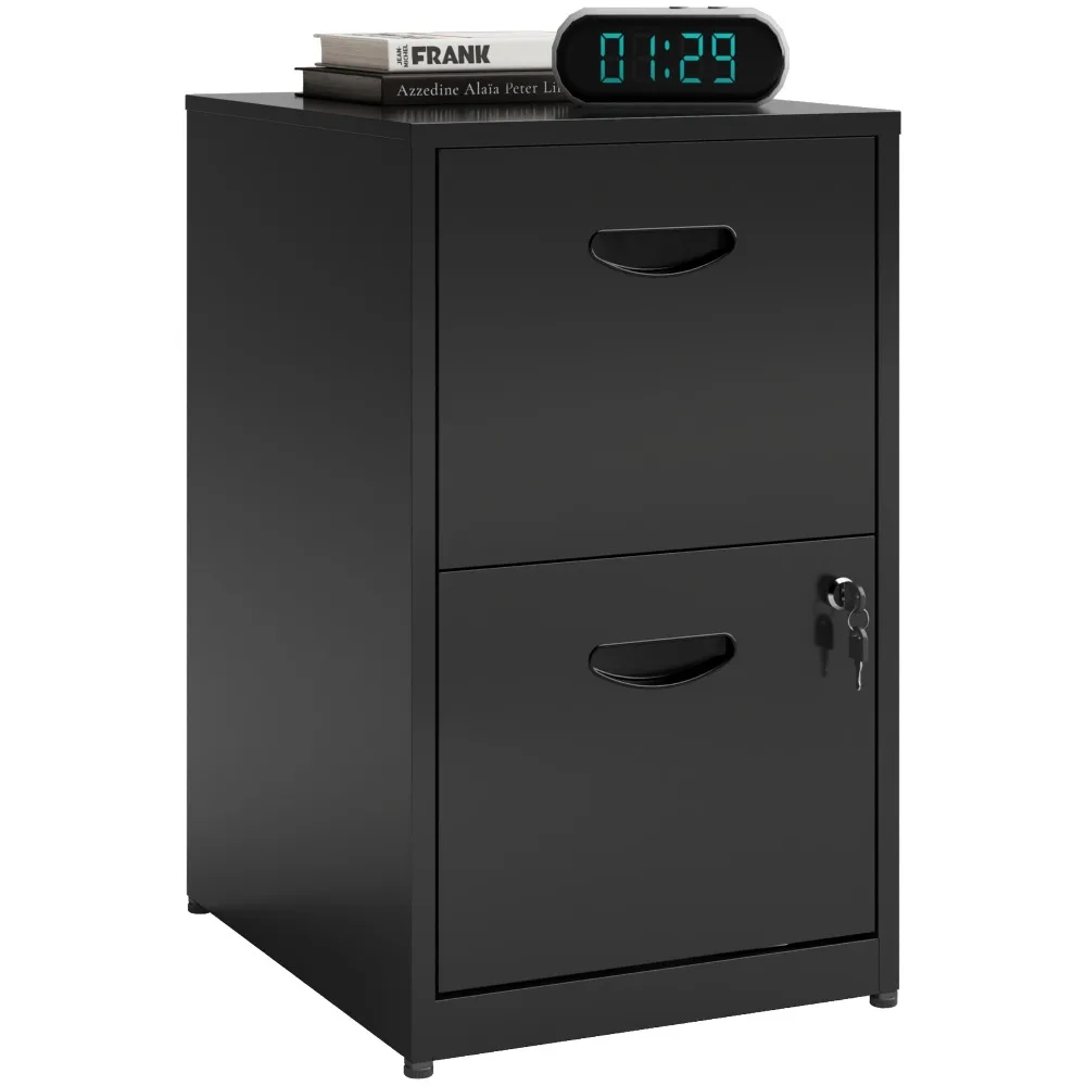 2 Drawer File Cabinet with Lock, Metal Filing Cabinet for Home Office | Small Locking Cabinet for Under Desk Storage