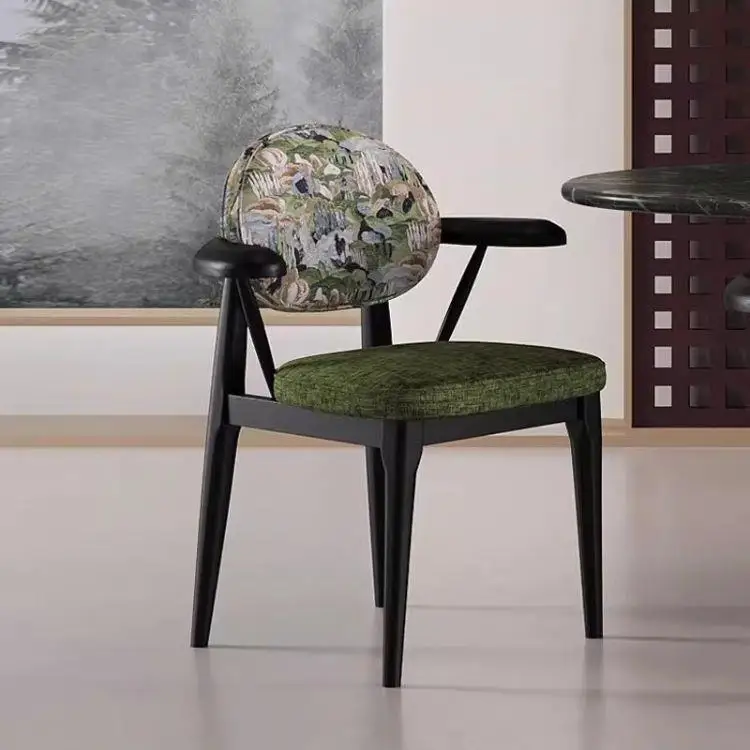 Solid wood home dining chair dining table designer chair back chair antique restaurant retro