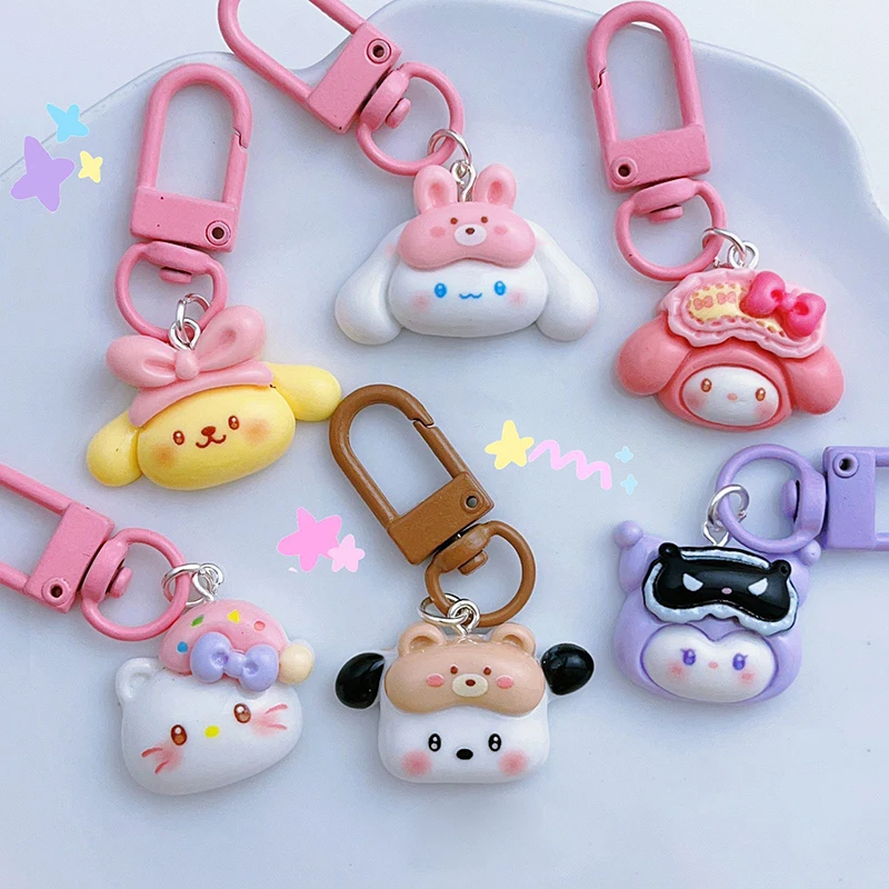 Kawaii Lovely Pochacco Keyring Cartoon Puppy Keychain For Cute Girl School Bag Pendant Backpack Hanging Ornaments Gifts