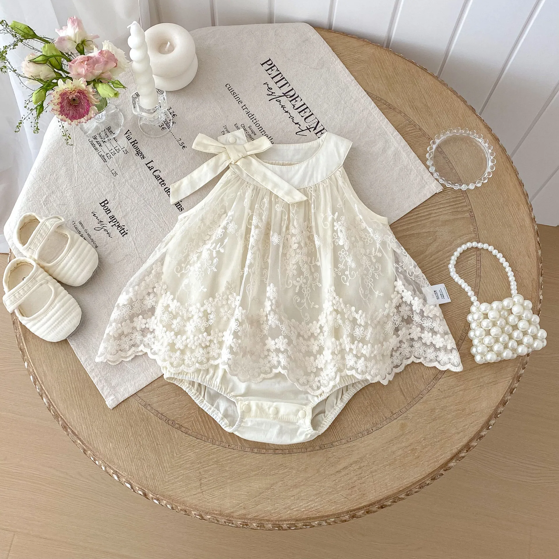 Baby summer fart coat thin baby girl onesie full moon 100 days grab week clothes can be sweet princess ha dress