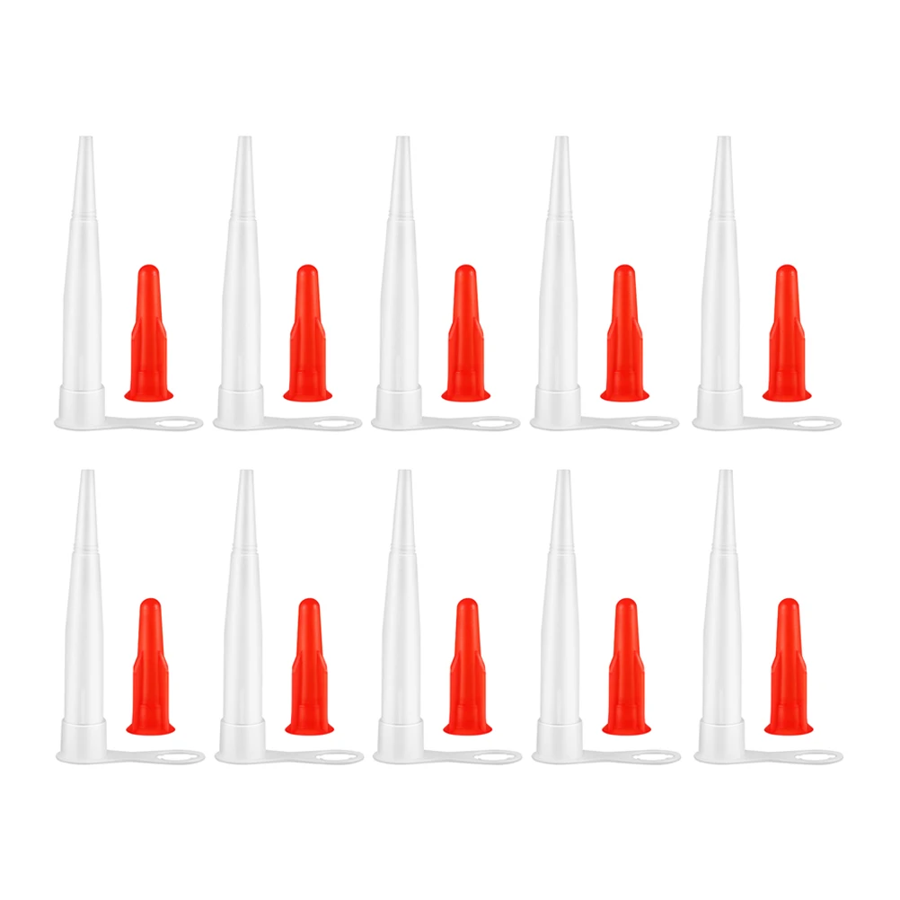 

12 Sets Caulk Nozzles Nail free Glass Glue White Plastic Mouth Construction Projects Sealing Efficient Application Smooth