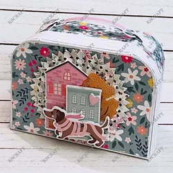 KSCRAFT 3D Suitcase Box Cutting Dies Stencils for DIY Scrapbooking Decorative Embossing DIY Paper Cards