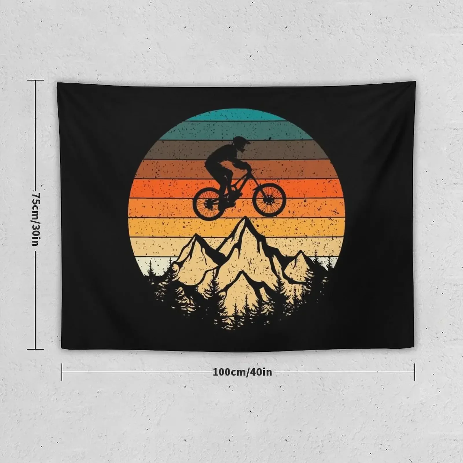 Mountainbike Downhill Retro Vintage Gift Tapestry Aesthetic Decoration Funny Room Aesthetic Tapestry