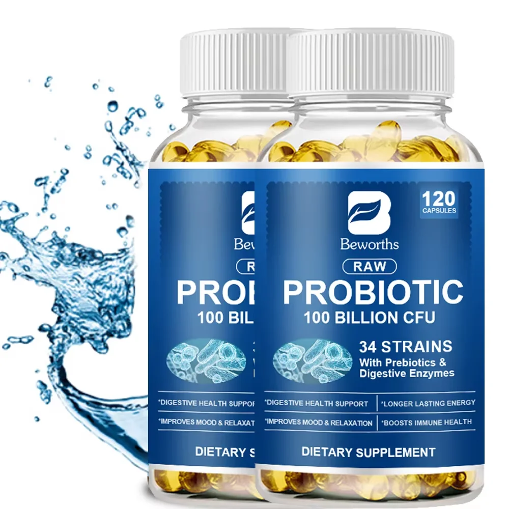 BEWORTHS High Absorption Probiotic Capsules Adults Digestive Health Supplement Promotes Promote Digestion Reduces Bloating