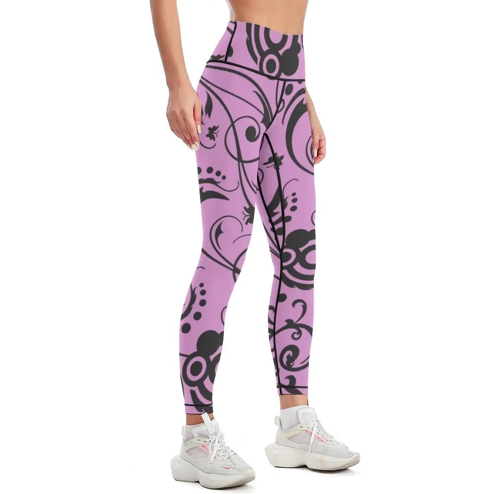 Black and Pink Ink Markers Leggings push up tights for Women's trousers Women's sports Leginsy push up Womens Leggings