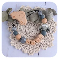 Baby Handmade DIY Personalized Name Chain Pacifier Clips Nipple Dummy Holder Clip Infant Feeding Teething Toy Chew Gift BPA Free