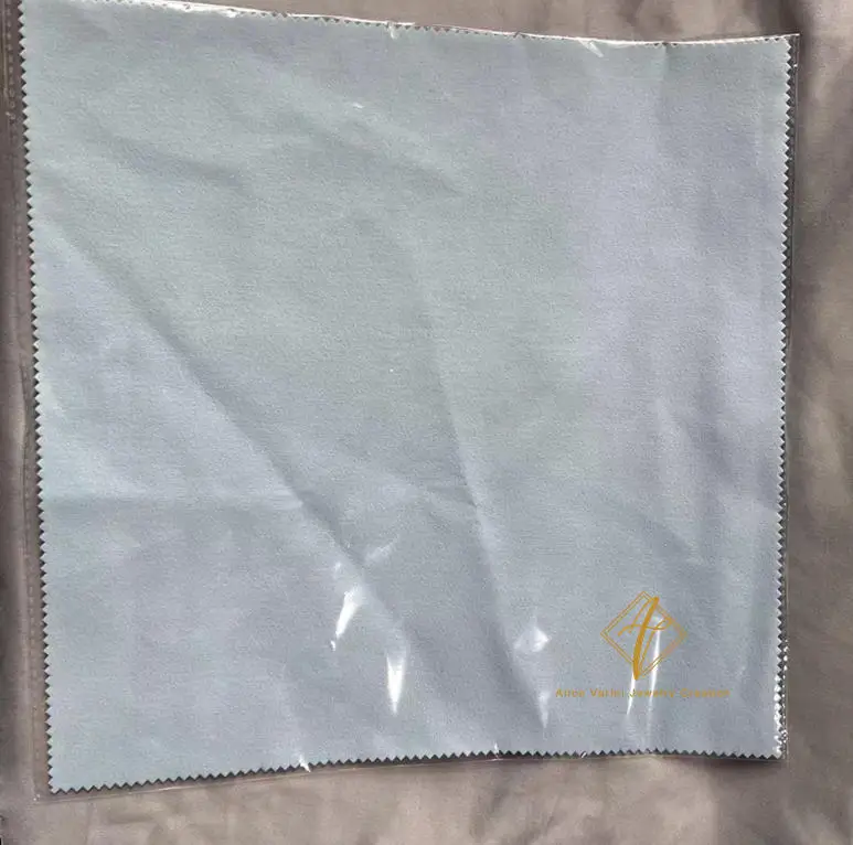 1000pcs 8x6cm White Silver Polishing Cloth + 100pcs 30x30cm Grey Silver Polishing Cloth Screen Printed With Gold Logo