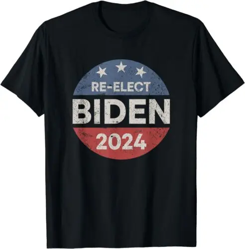 Joe Biden 2024 Retro Vintage Button Re-Elect Campaign Unisex T-Shirt