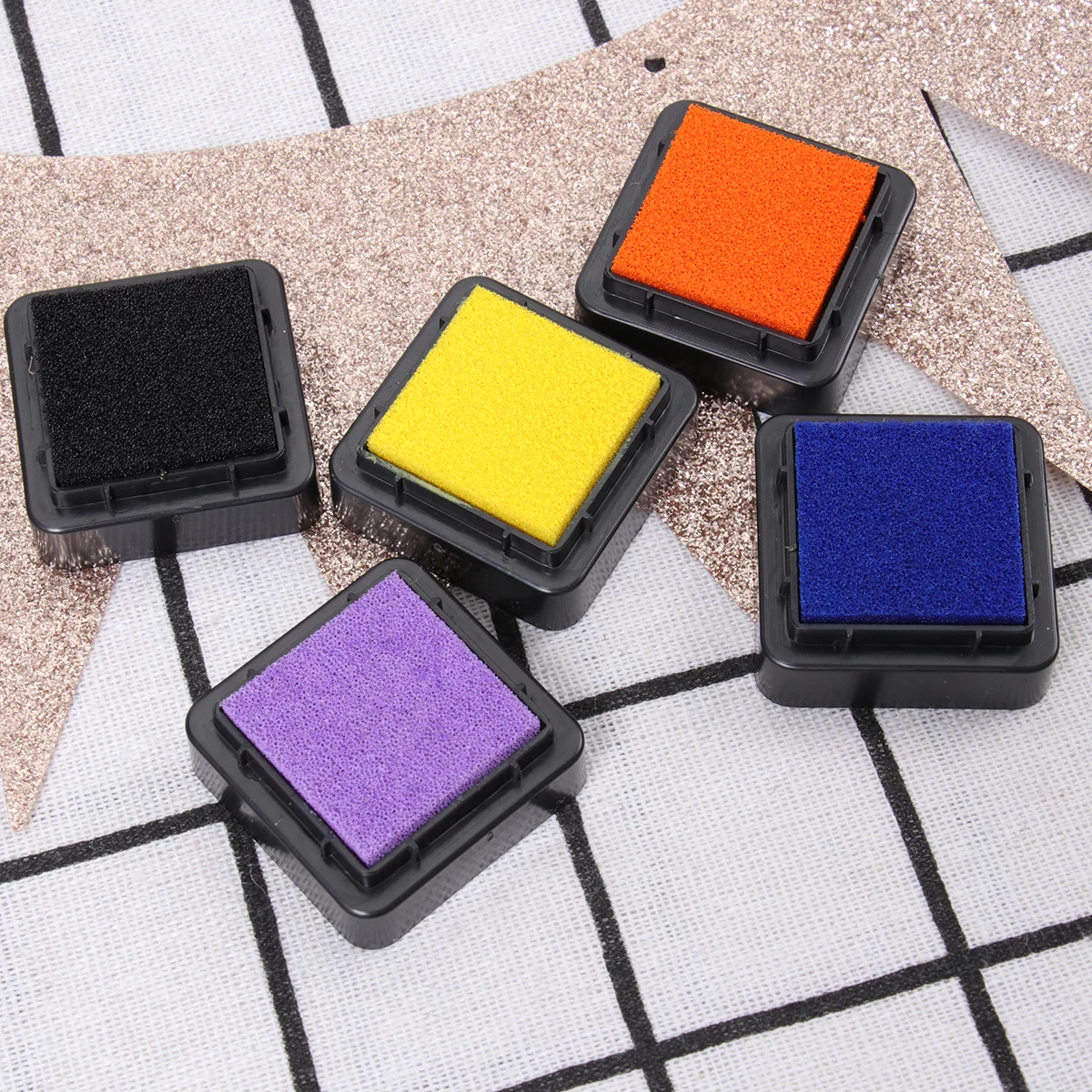 5 Stuks Wateroplosbare Vinger Inkt Pads Sneldrogende Kleurrijke Diy Stempel Pads Vingerafdruk Art Craft Voor Kinderen inkt Stempels