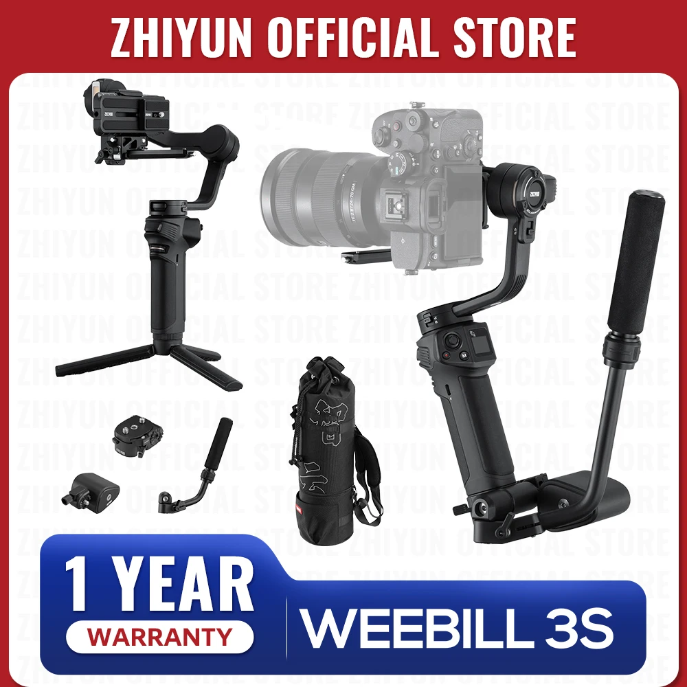 

ZHIYUN Official Weebill 3S 3-Axis Camera Stabilizer Gimbal Handheld Bluetooth Control Fill Light for DSLR Mirrorless Cameras