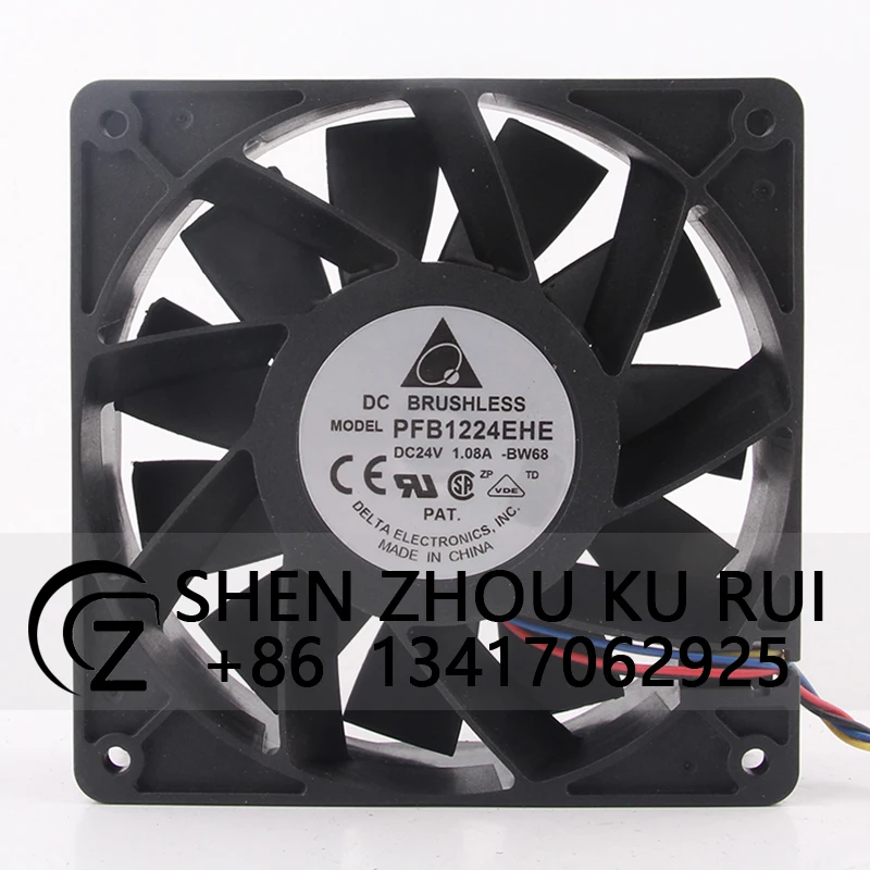 Case Fan Dual Ball Bearing for DELTA PFB1224EHE 120*120*38mm 12CM 24V 1.08A Inverter High Airflow Cooling Fan