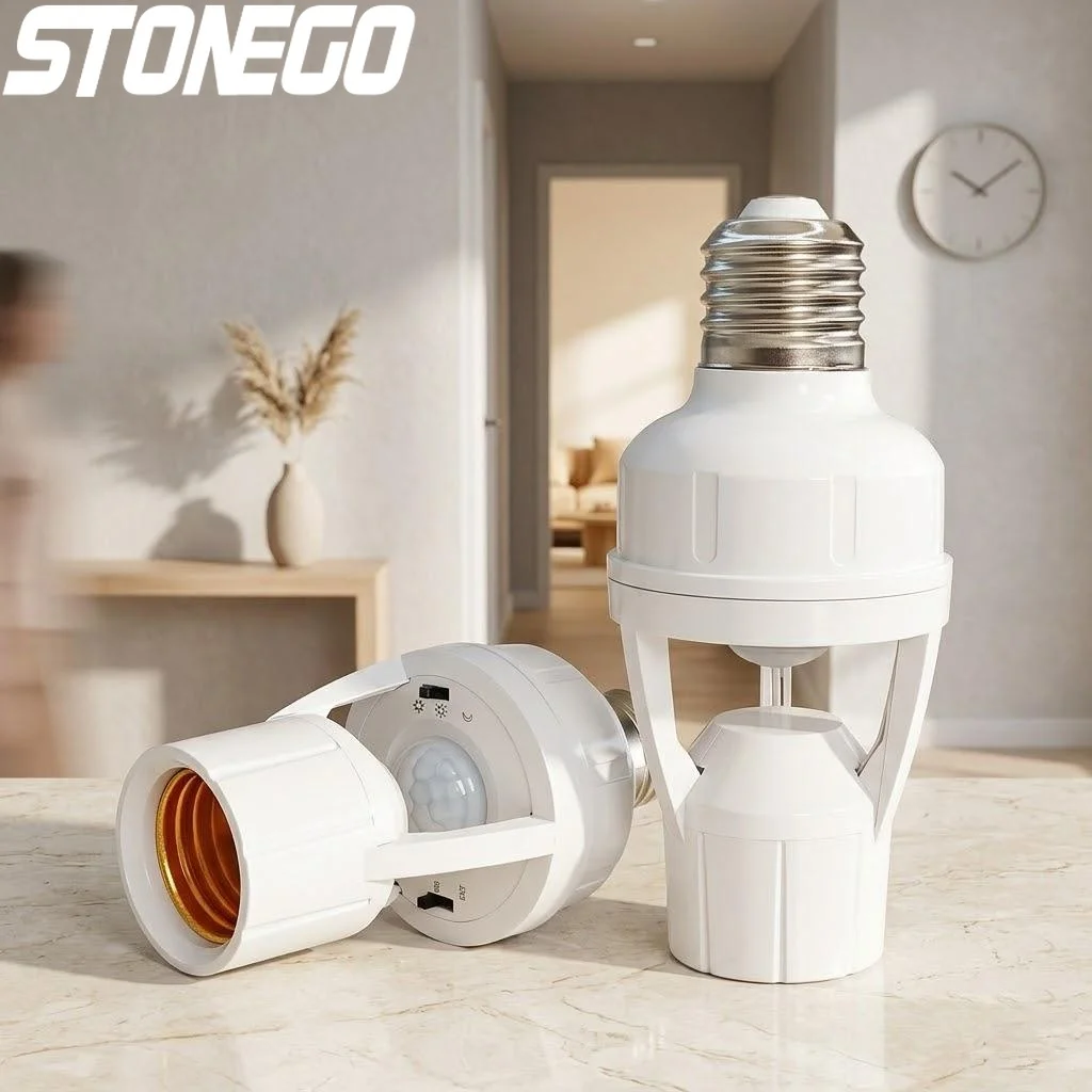 E27 LED Lamp Holder Adjustable Smart Infrared Sensor Light Control Time Delay Switch for Home Lighting