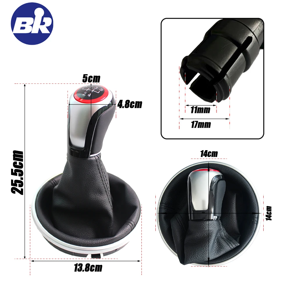 5-Gang Schaltknauf mit Schaltmanschette für Skoda Fabia 2 II MK 2 Combi Scout 2007-2014 Auto-Styling – Detail 2