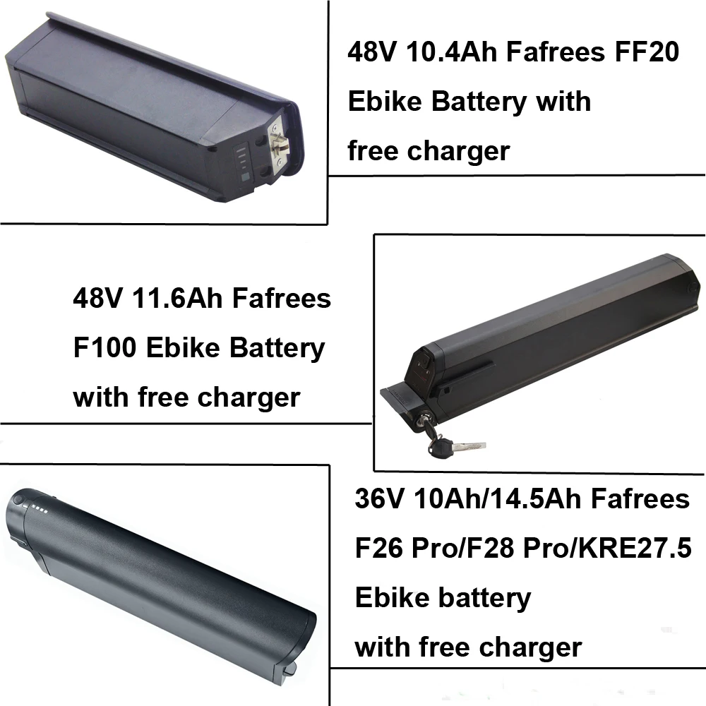 Fafrees E-Bike Battery 36V 10Ah 14.5Ah 48V 10.4Ah 11.6Ah Lithium Battery for FF20 F100 F26 F28 Pro KRE27.5 Electric Bike