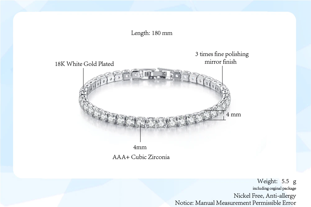 Mode Multicolor Tennis Armband für Frauen 2,5mm Zirkonia Charme Designer Tennis Kette Männer Armband Hochzeit Schmuck KC128 – Detail 9