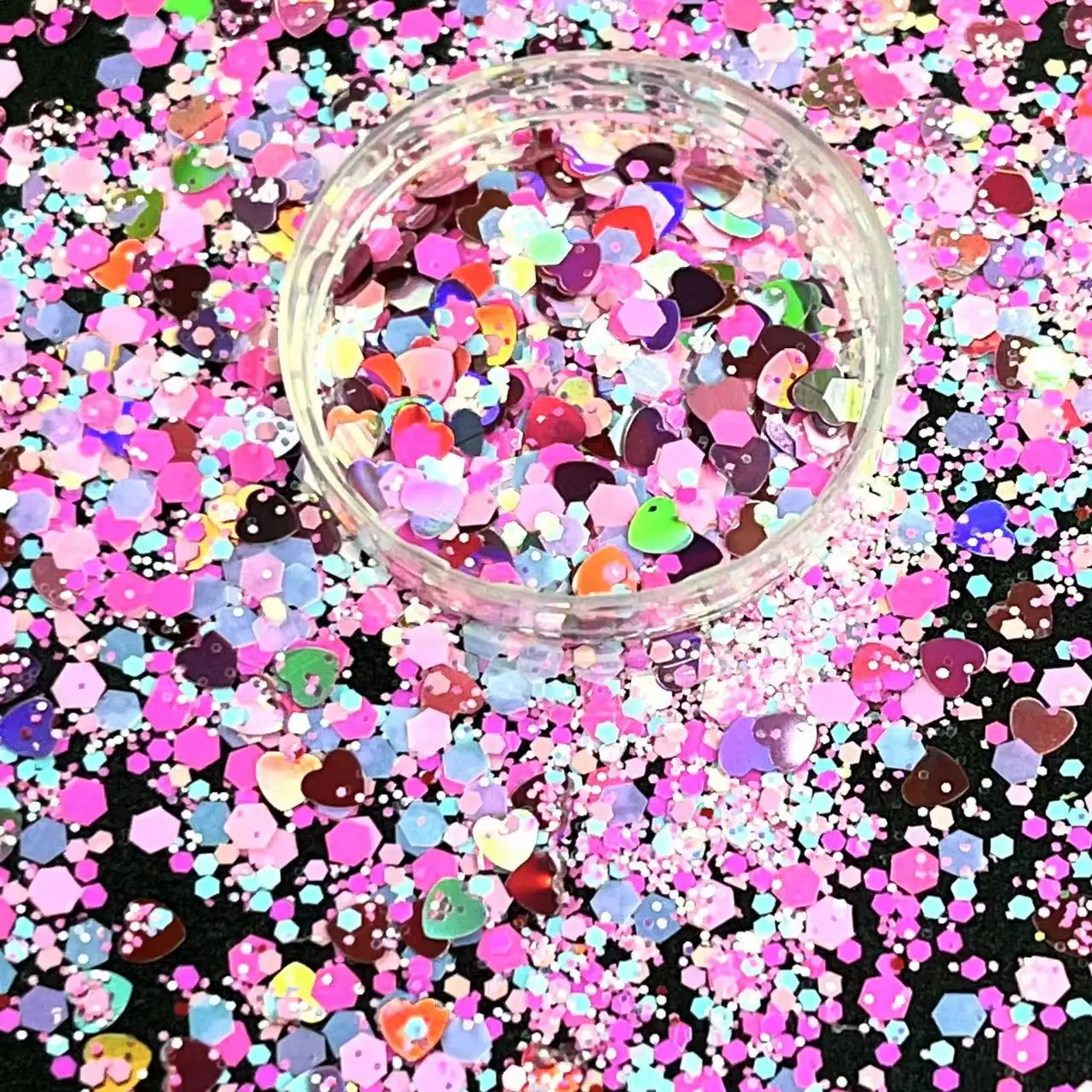 50g Heart Shape Glitter Mixed Craft Snow Flake Holographic Powder Nail Sequin Polish Manicure DIY Epoxy Resin