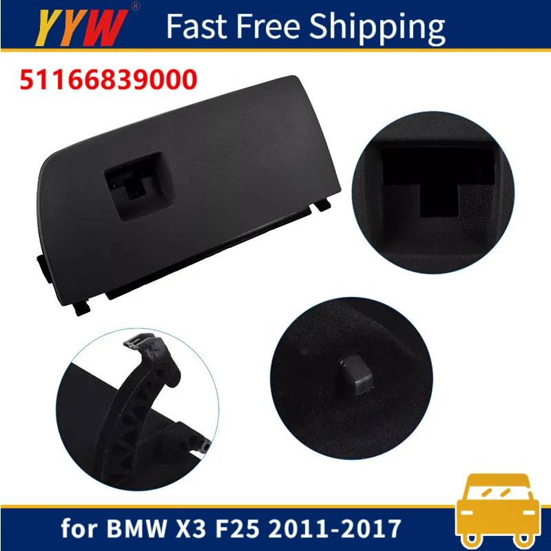 

Car Dash Glove Box Door Lid Cover for BMW X3 F25 2011-2017 51166839000 Black ABS Front Smooth Opening Dash Glove Box Door Lid