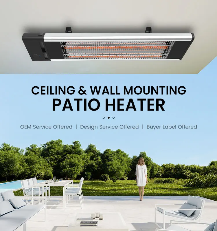 Quality Assurance 1800W Ip65 Wall Mounting Ceiling Infrared Electric Patio Heater