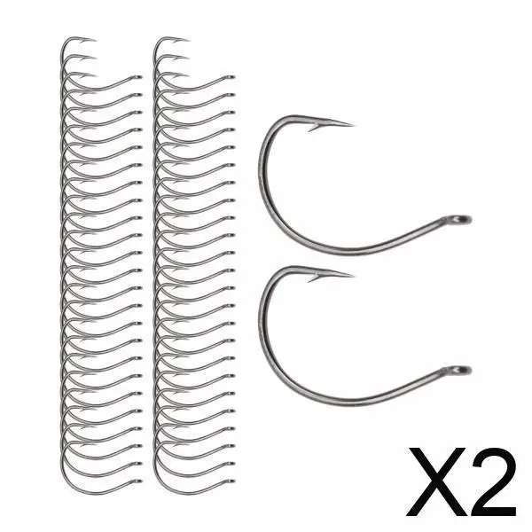 Stainless Steel Fishing Hooks Set High Strength Circle Hooks Saltwater Sea Fishing Gear Portable Equipment for Catfish and Bass