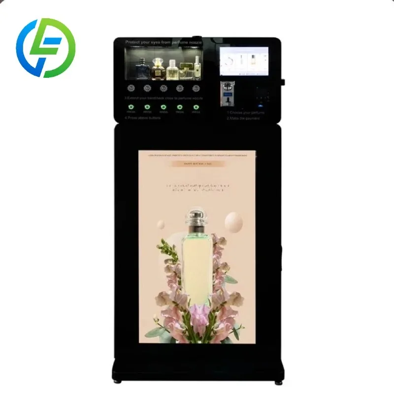 Customized Big Screen Perfume Dispenser Perfume Spray Vending Machine With Smart Software Accepts  Multiple Payment Methods