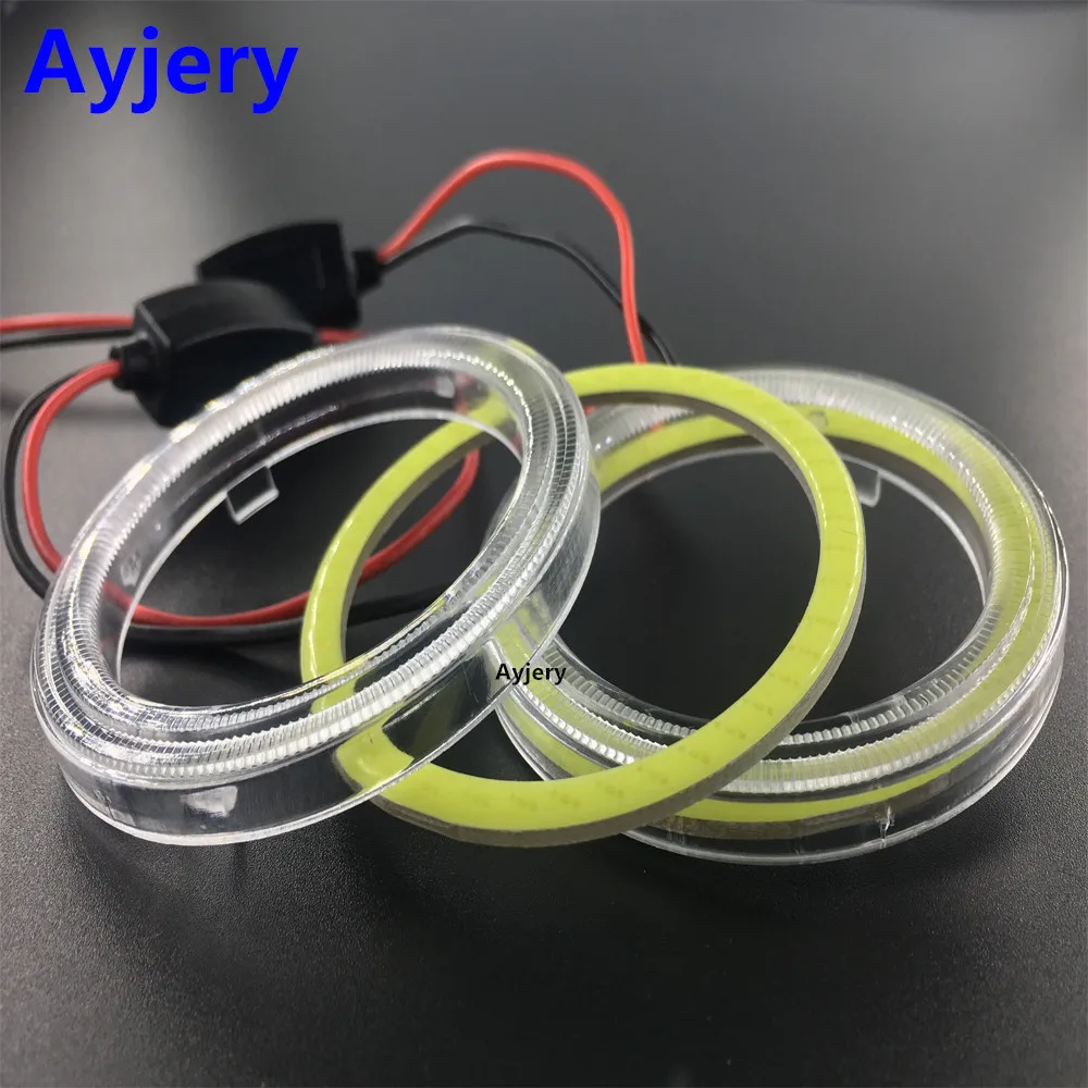 1 Pair 12V COB Angel Eyes LED Car Halo Ring Lights With Shell Red Headlight 60MM 70MM 80MM 90MM 100MM 110MM 120MM Car Lights