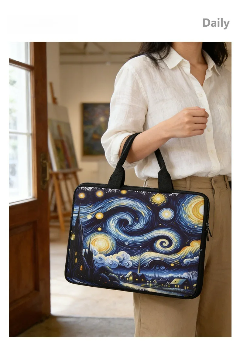 XST Laptop Sleeve Bag Anti-Drop Computer Protective Case New Office Portable Printed Computer Bag 14inch